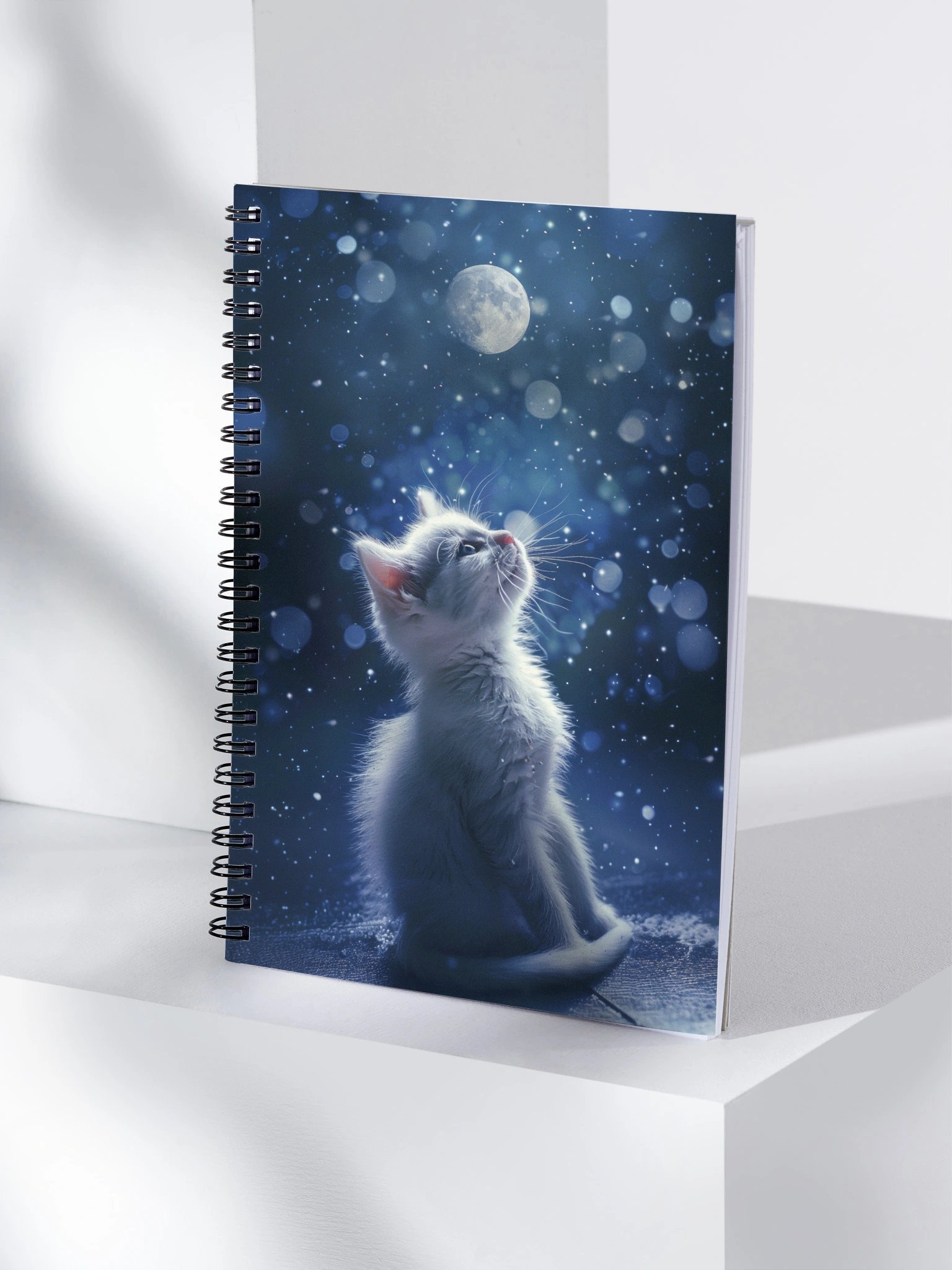 Moonlit Kitten Dreams Spiral Notebook product image (4)