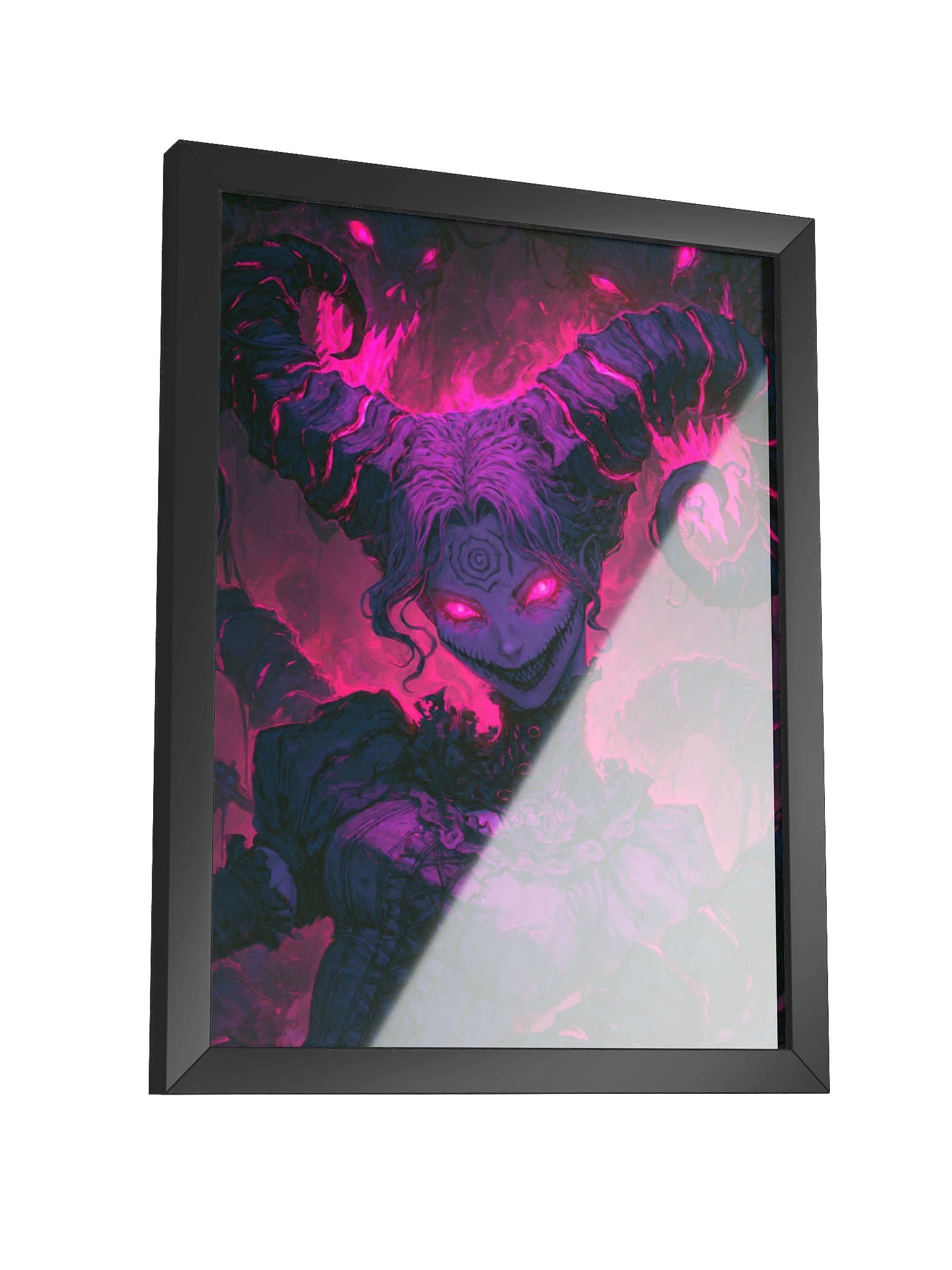 Horned Demon Framed Art Print — Magenta Horned Nightmare product image (7)