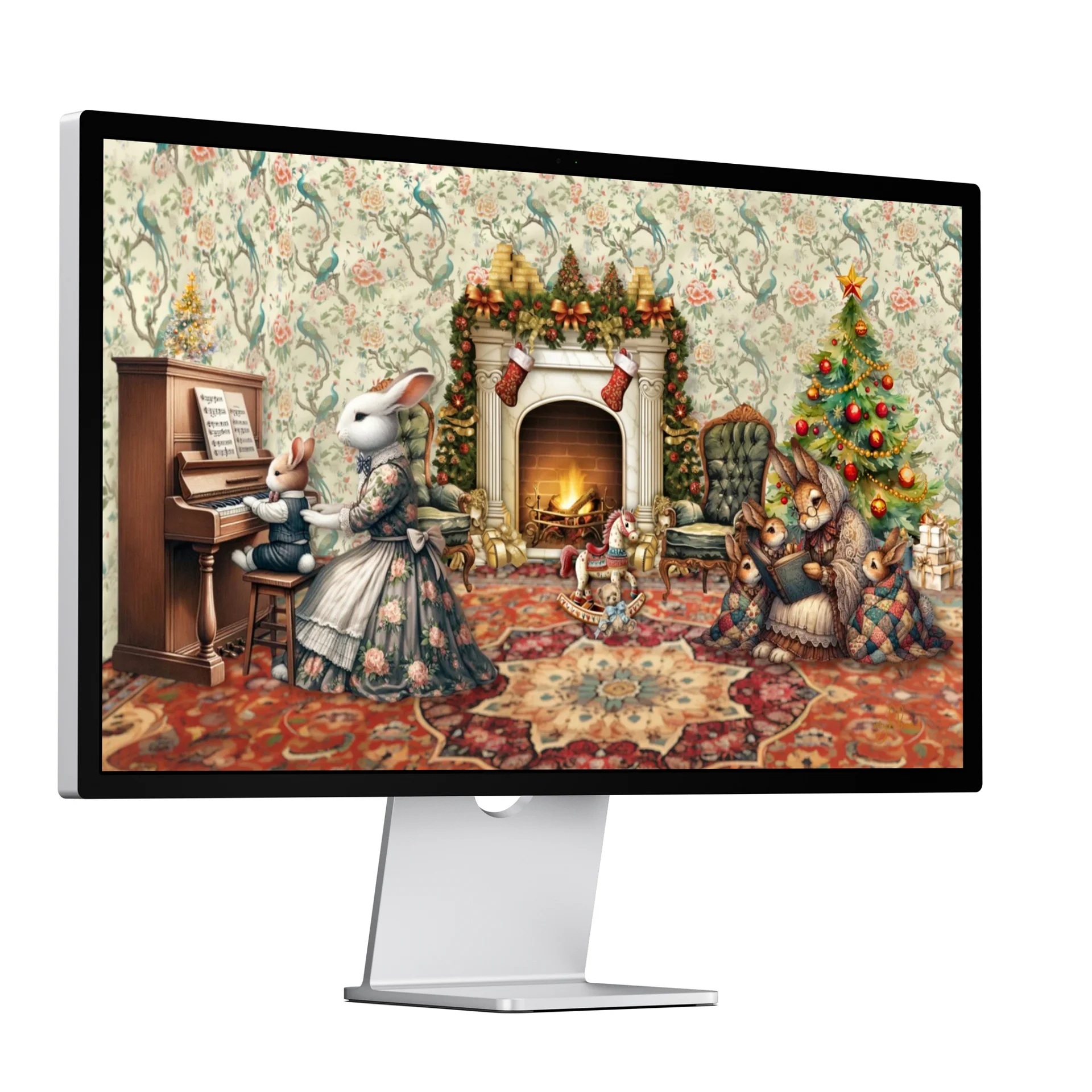 A Regency Christmas Tale Digital Wallpaper – 13 Resolutions for Laptop, Desktop & Smart TV | Festive Holiday Scenes product image (4)