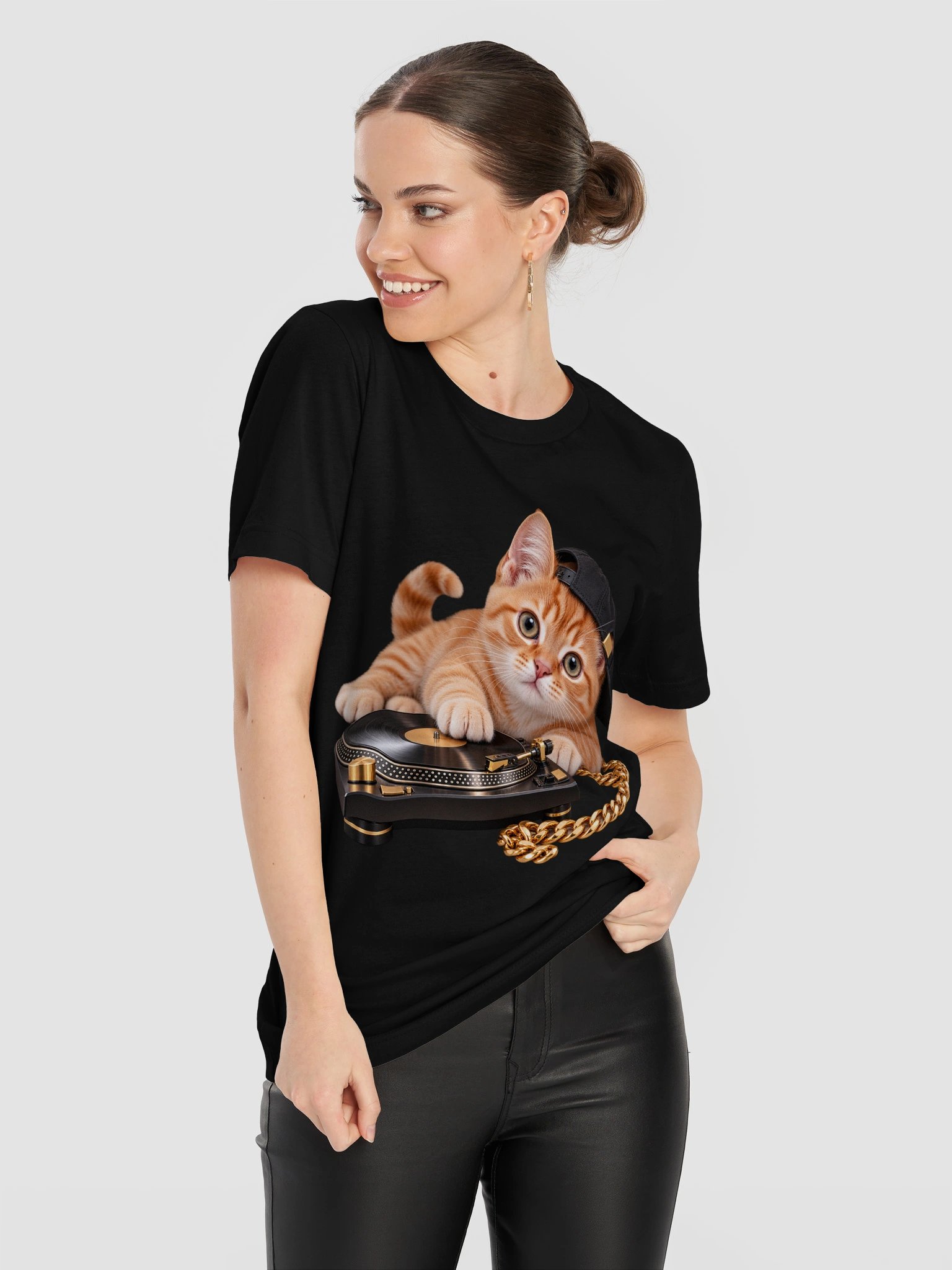 Hip Hop Orange Tabby Kitten – 11 Color Unisex Tee product image (117)