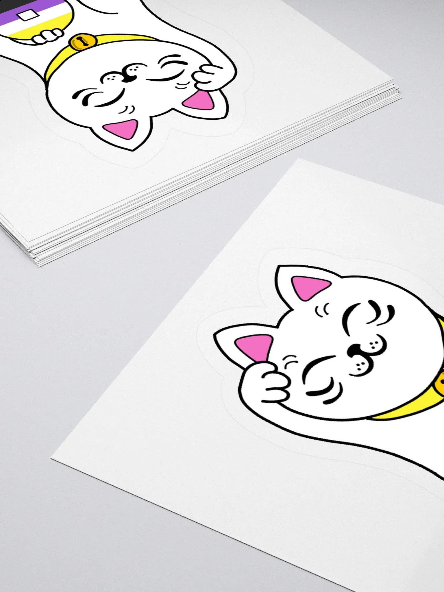 Maneki neko nonbinary pride sticker product image (12)