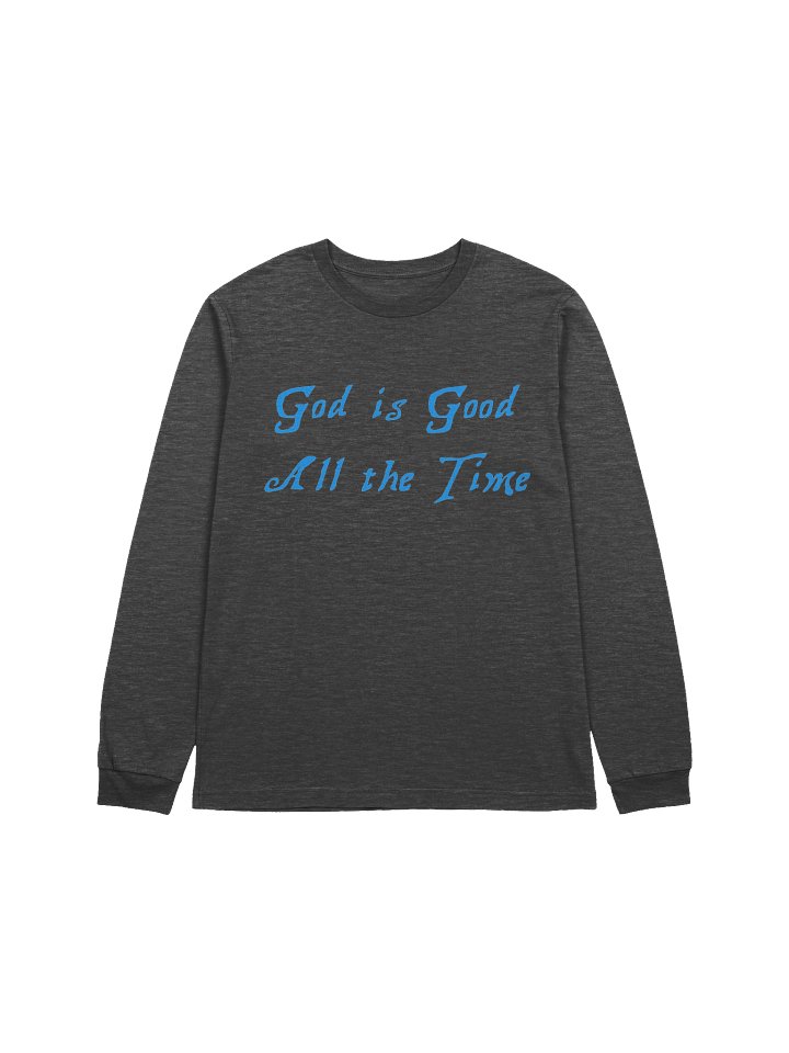 God is Good — Blue Cursive Long-Sleeve Tee product image (3)