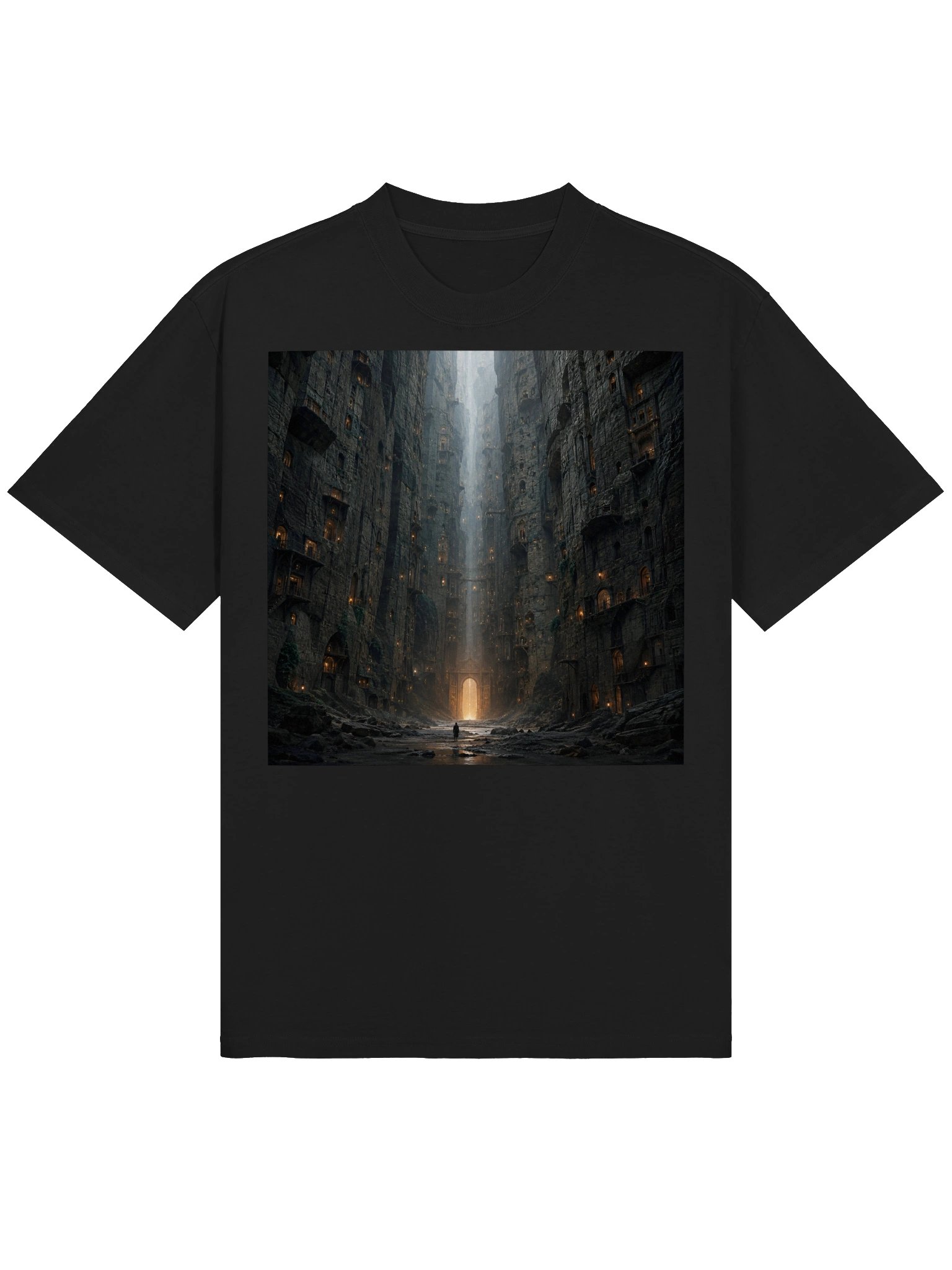 Dark Fantasy Canyon City Poster | Gothic Fantasy Cityscape Wall Art | Enchanted Medieval Castle product image (2)
