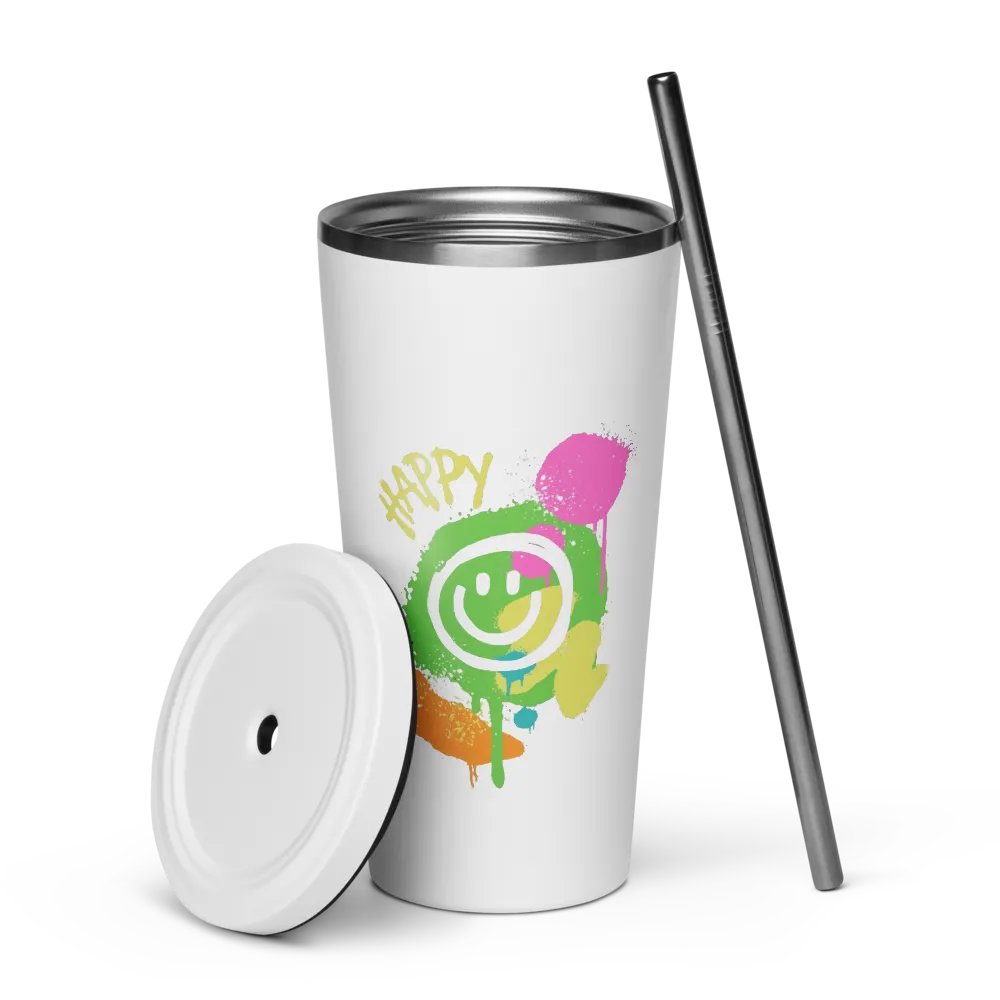 Happy Face: Insulated Cup With Straw product image (5)