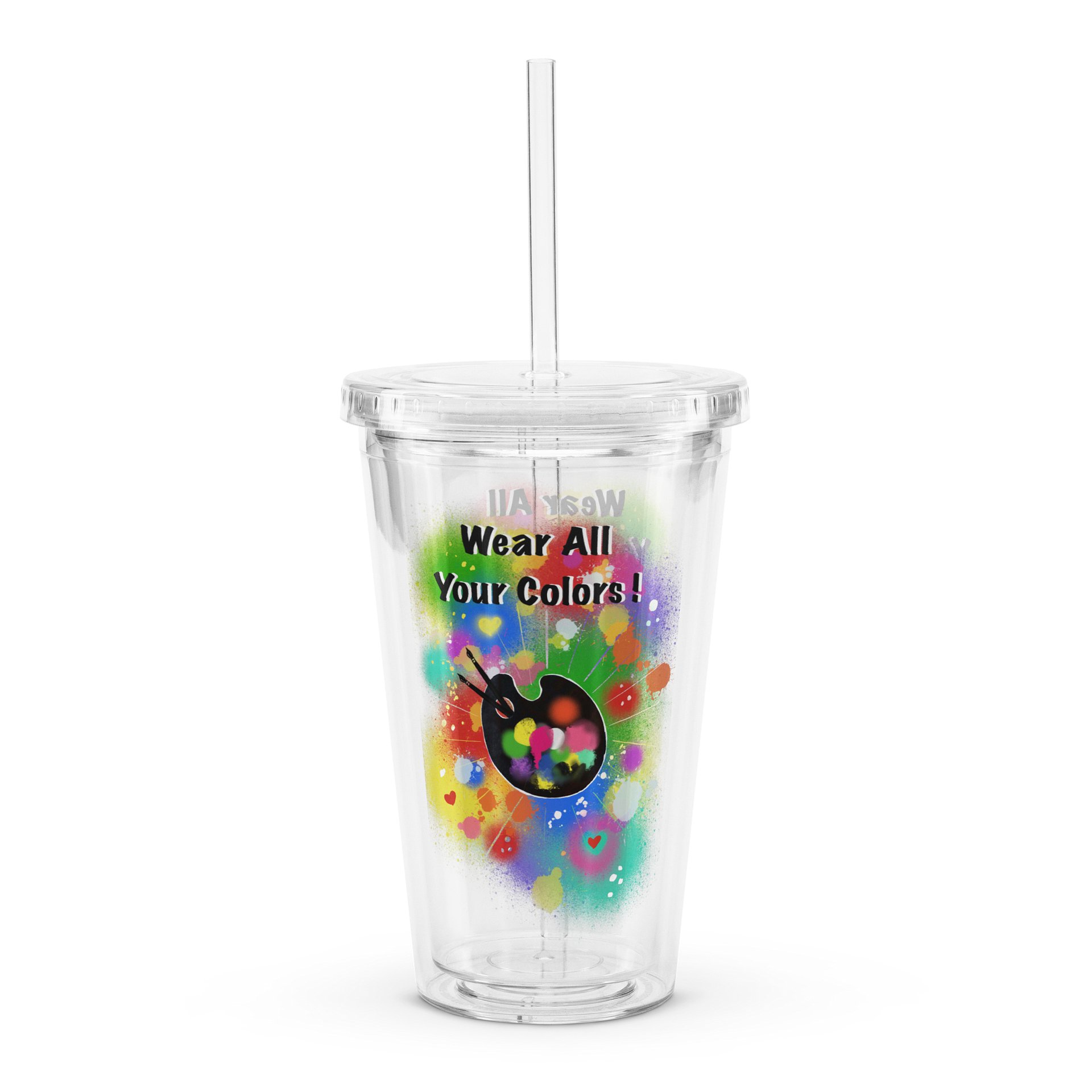Clear 16 oz Tumbler 'Pride Colors' product image (2)