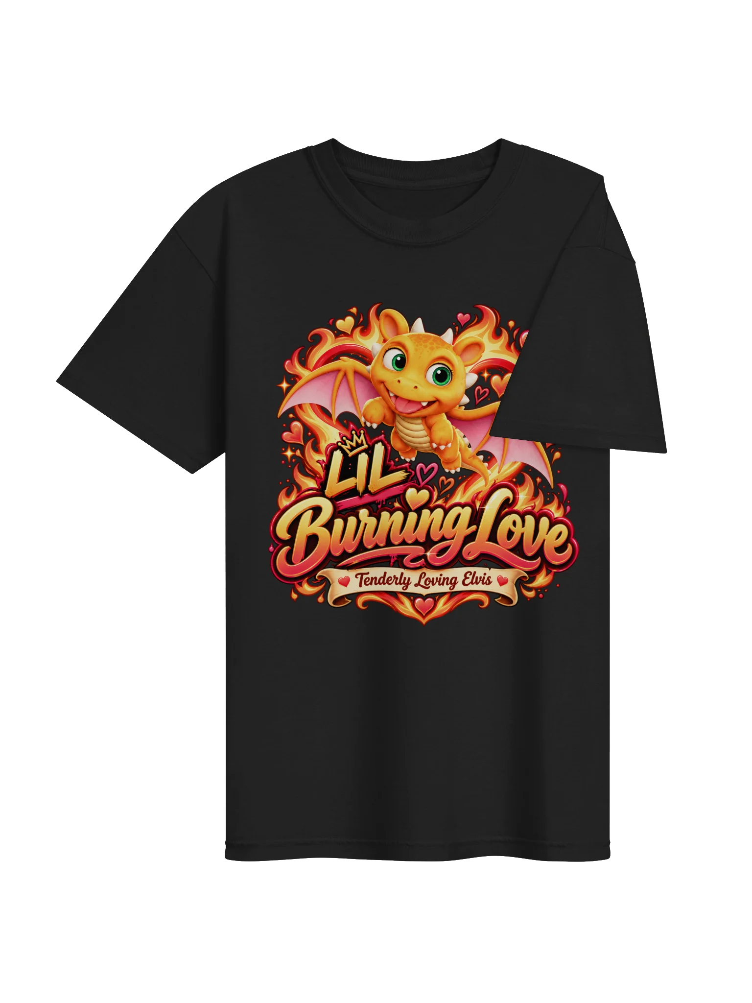 Lil’ Burning Love — Tenderly Loving Elvis Mascot Tee product image (4)