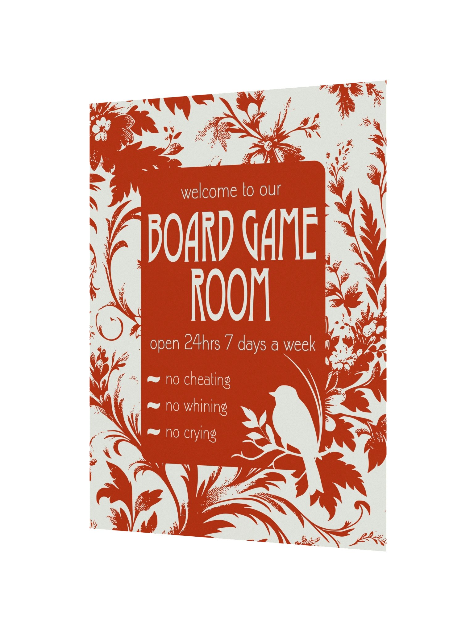 Floral Chinoiserie Board Game Room Welcome Sign - UNFRAMED product image (4)