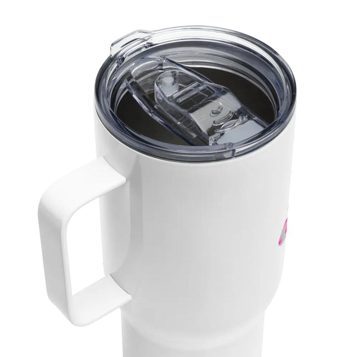 Wheelie, Pink Camo SS Handled Travel Mug product image (2)