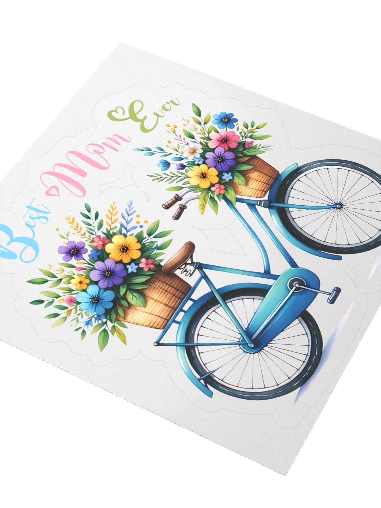 Best Mom Ever Bicycle with Flowers Sticker product image (8)