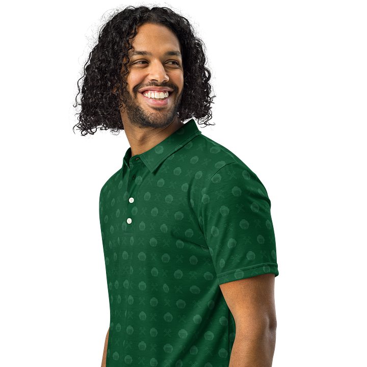 Golf Pattern Forest Green Printed Polo product image (2)