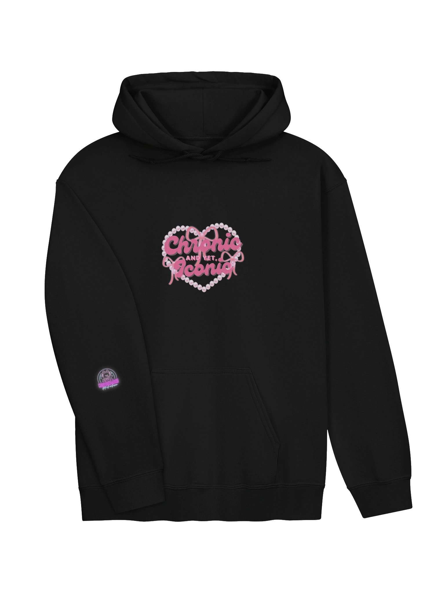 Chronic Yet Iconic Pink Bow Heart Hoodie product image (15)