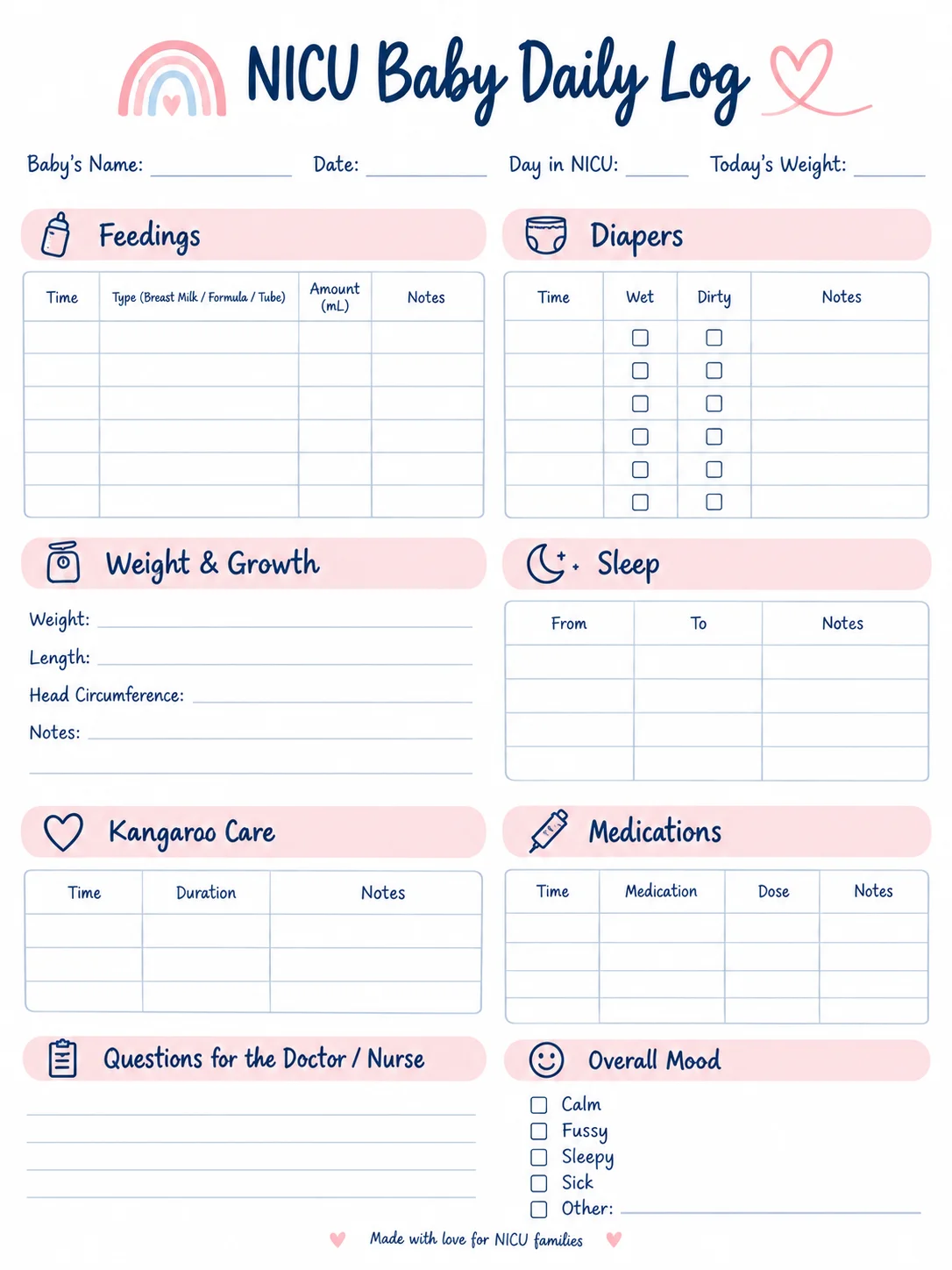 Personalized NICU Onesie with Baby’s Name + Free NICU Log Printable product image (4)