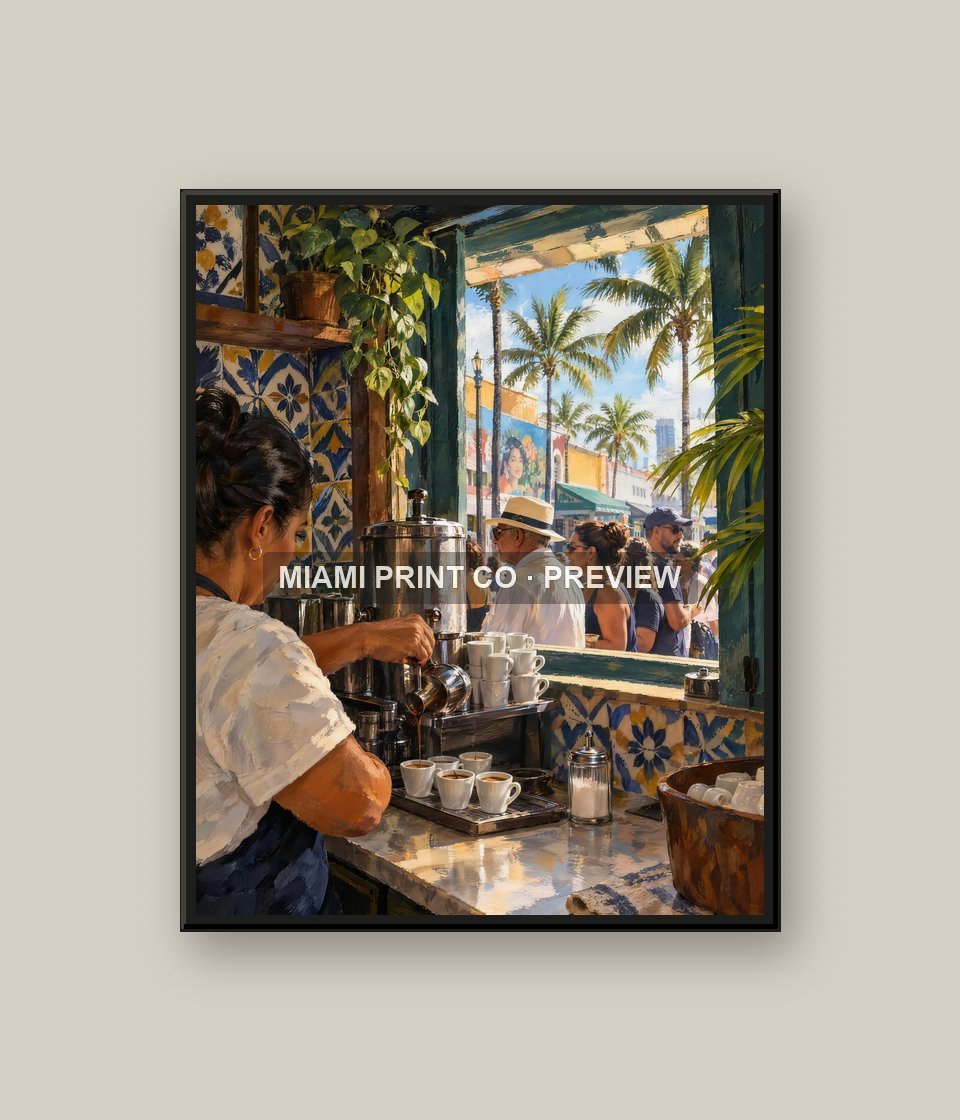 Calle Ocho Cafecito | Framed Art Print product image (1)