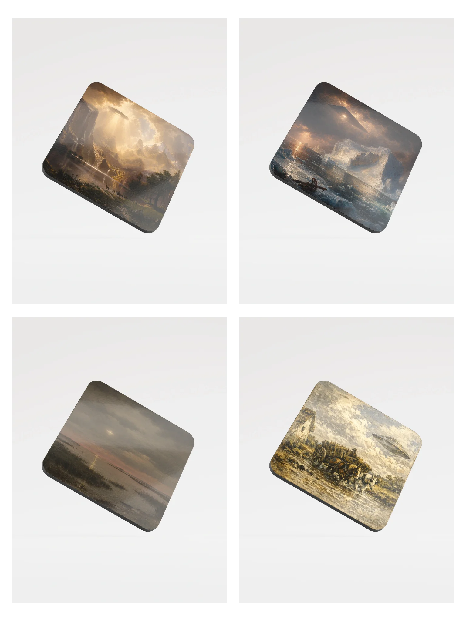 Iconic American UFO Landscapes Set of 4 Coasters product image (1)