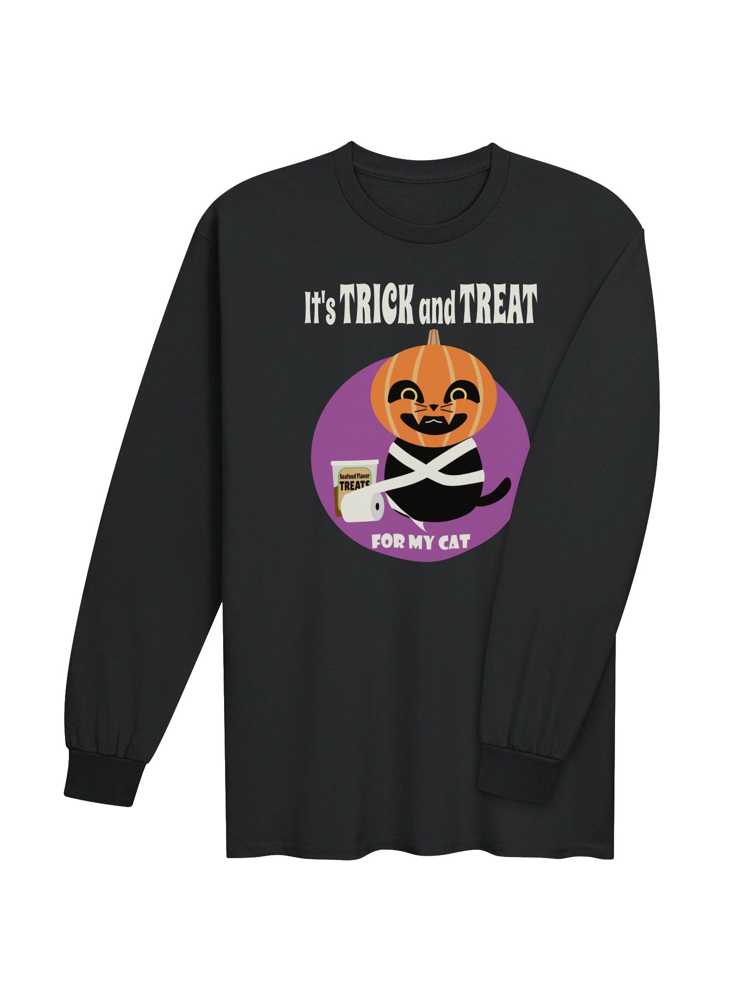 Halloween Cat (Trick and Treat) - Unisex Adult Heavyweight Long Sleeve T-shirt product image (3)