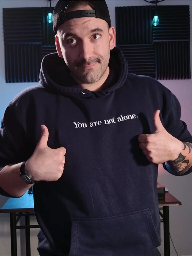 "You are not alone." - Happy Hoodie (Embroidered) product image (2)