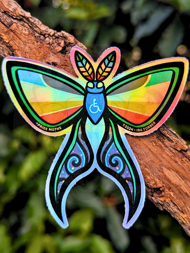№ 10 | DISABILITY PRIDE MOTH | HOLOGRAPHIC STICKER product image (1)
