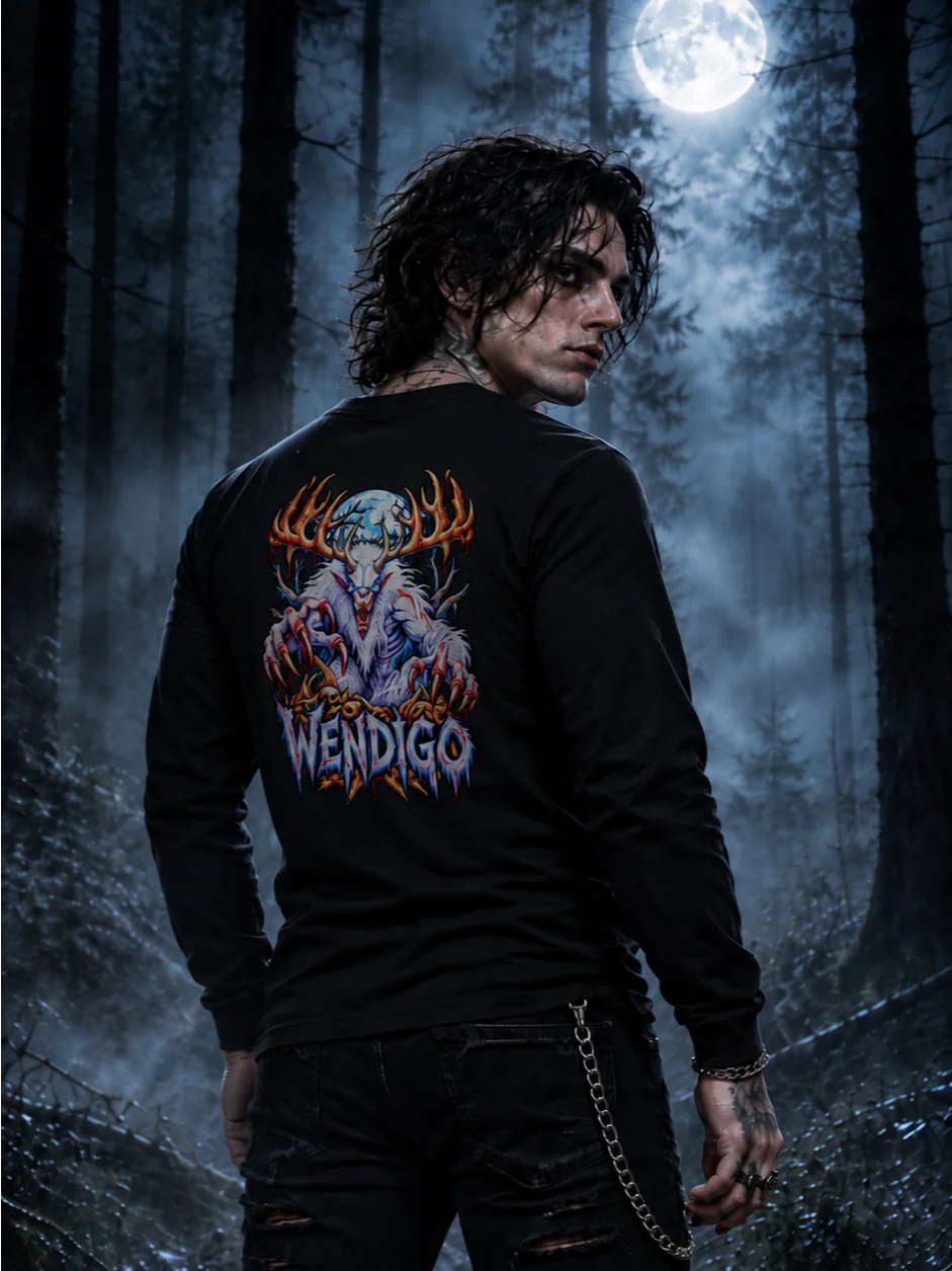 Wendigo: Neon Nightmares – Back Print Long Sleeve Shirt product image (3)