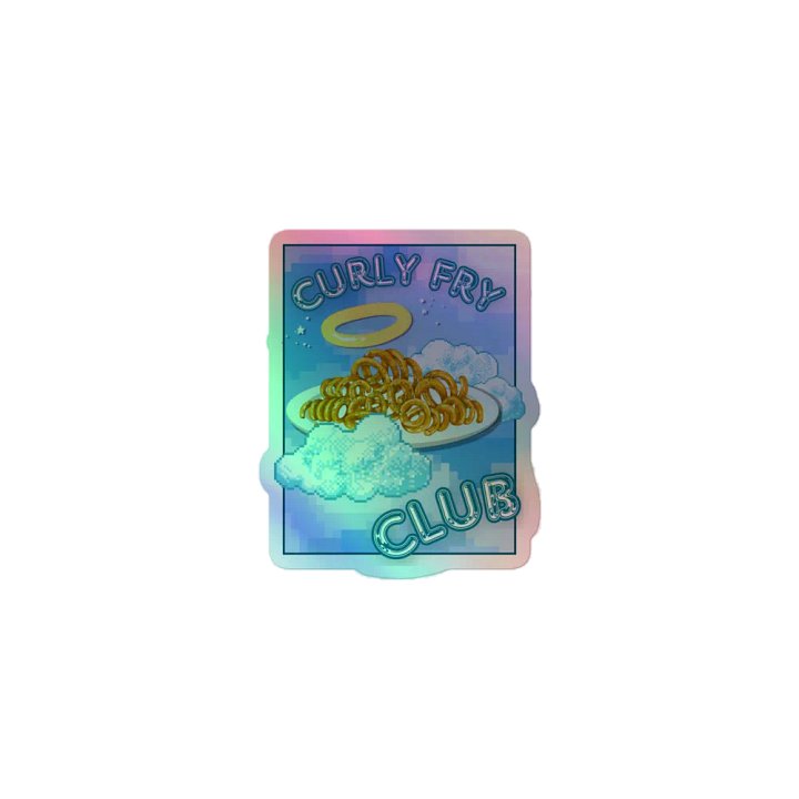 CURLY FRY CLUB holographic kiss-cut sticker product image (1)