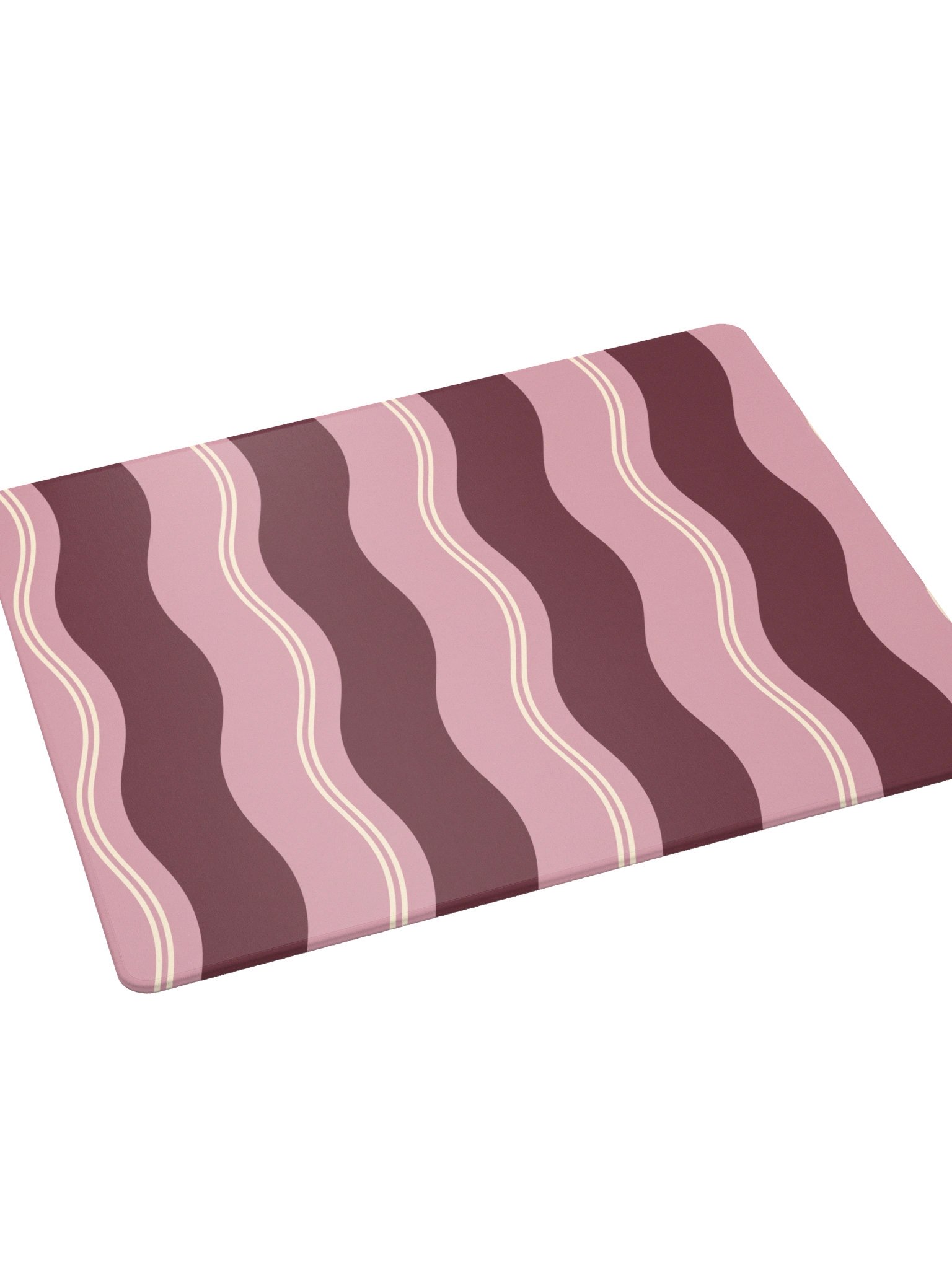 Rose Ribbon Gaming Mouse Pad — Pink & Burgundy Stripes product image (6)