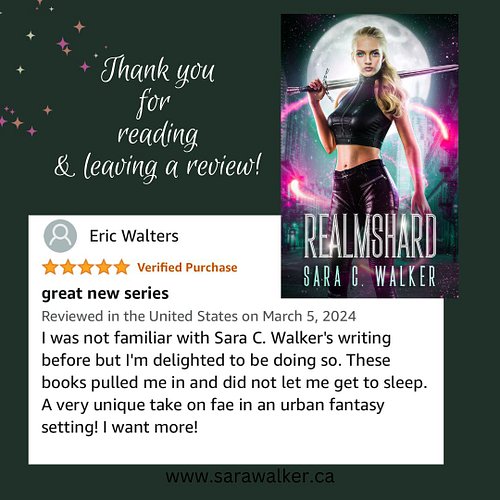 Thank you for reading and leaving a review!
www.sarawalker.ca