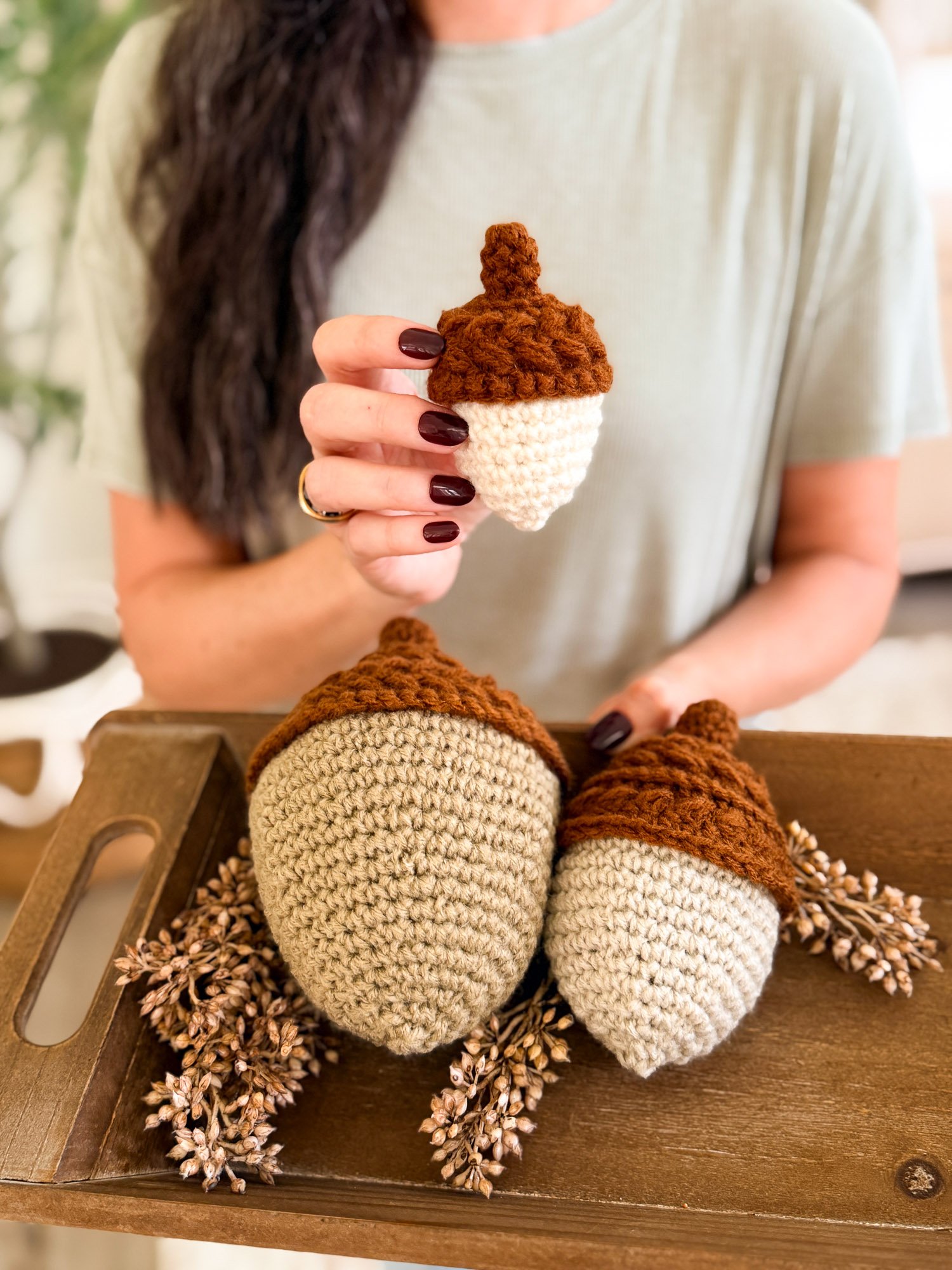 Wheat Stitch™ Crochet Acorns | PDF + Video + App product image (1)