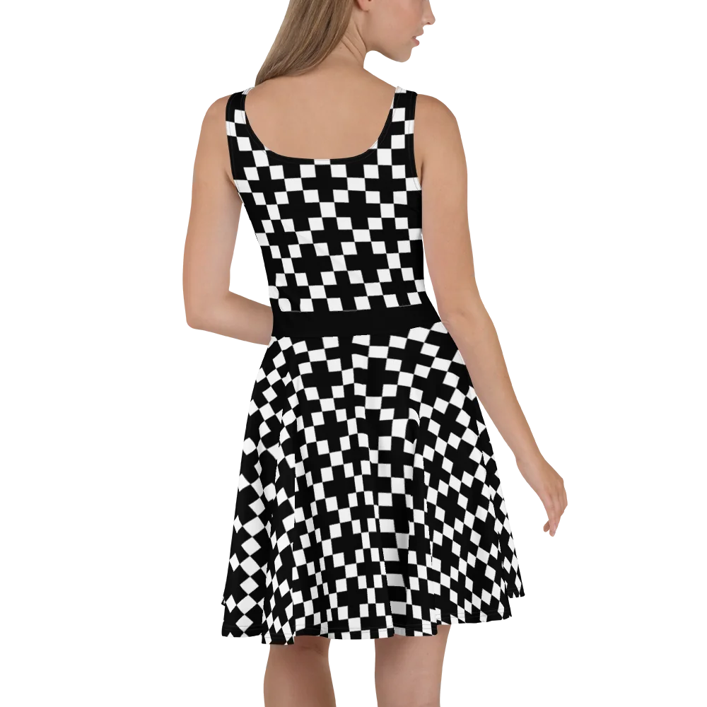 Black and White Geometric Crosses Dress product image (3)