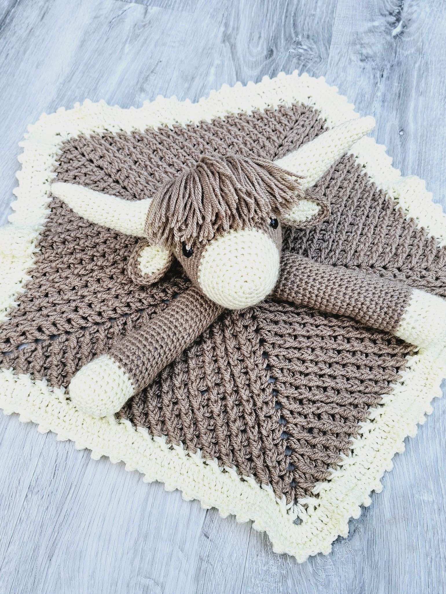 Highland Cow Lovey Blanket Crochet Pattern | Scottish Farm Animal (PDF Pattern) product image (6)
