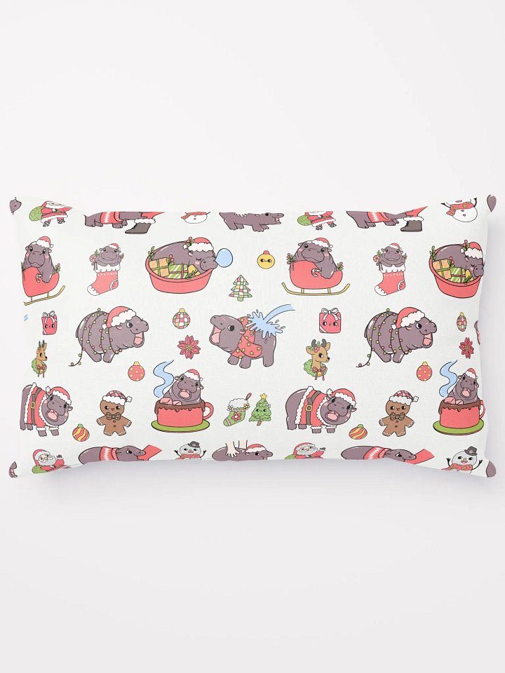 MOODENG'S WHITE CHRISTMAS PILLOW! product image (1)