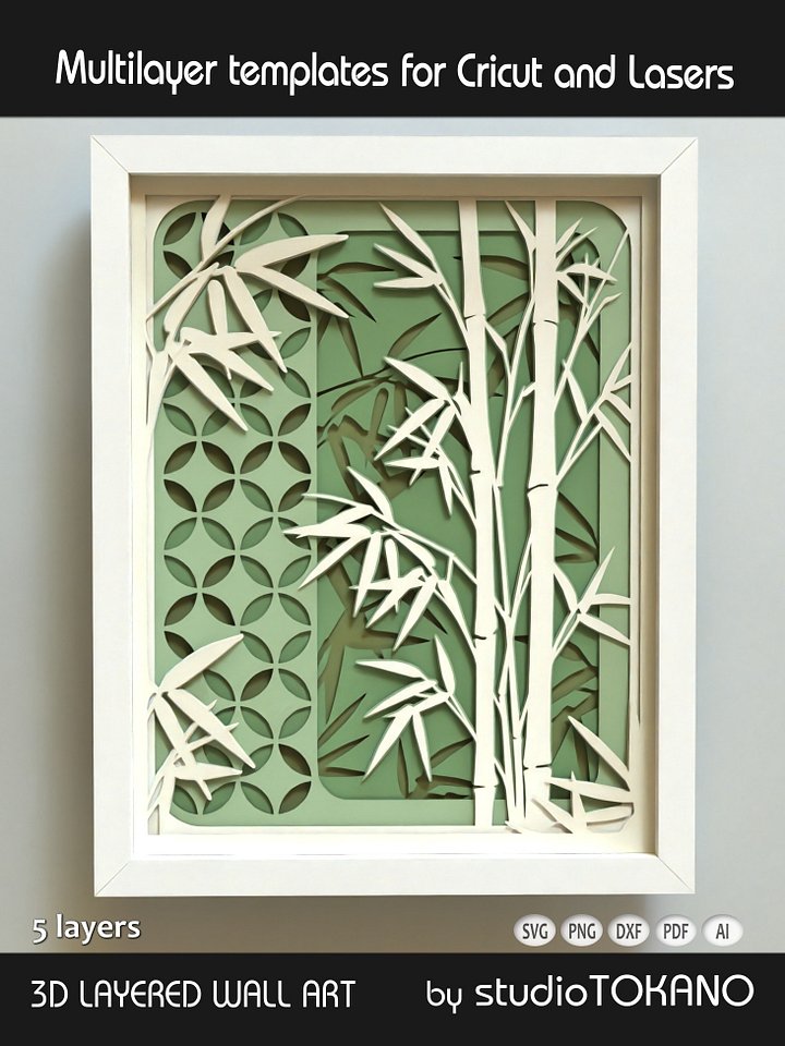 Bamboo Layered Cut File product image (1)