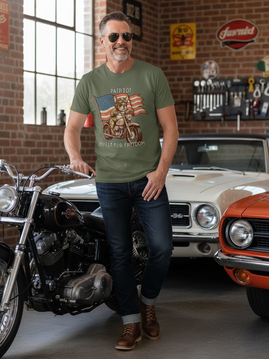 Patriot Bulldog Motorcycle T-Shirt product image (5)