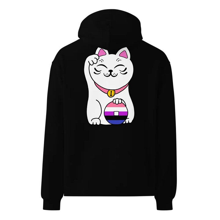 Maneki neko genderfluid pride hoodie product image (6)