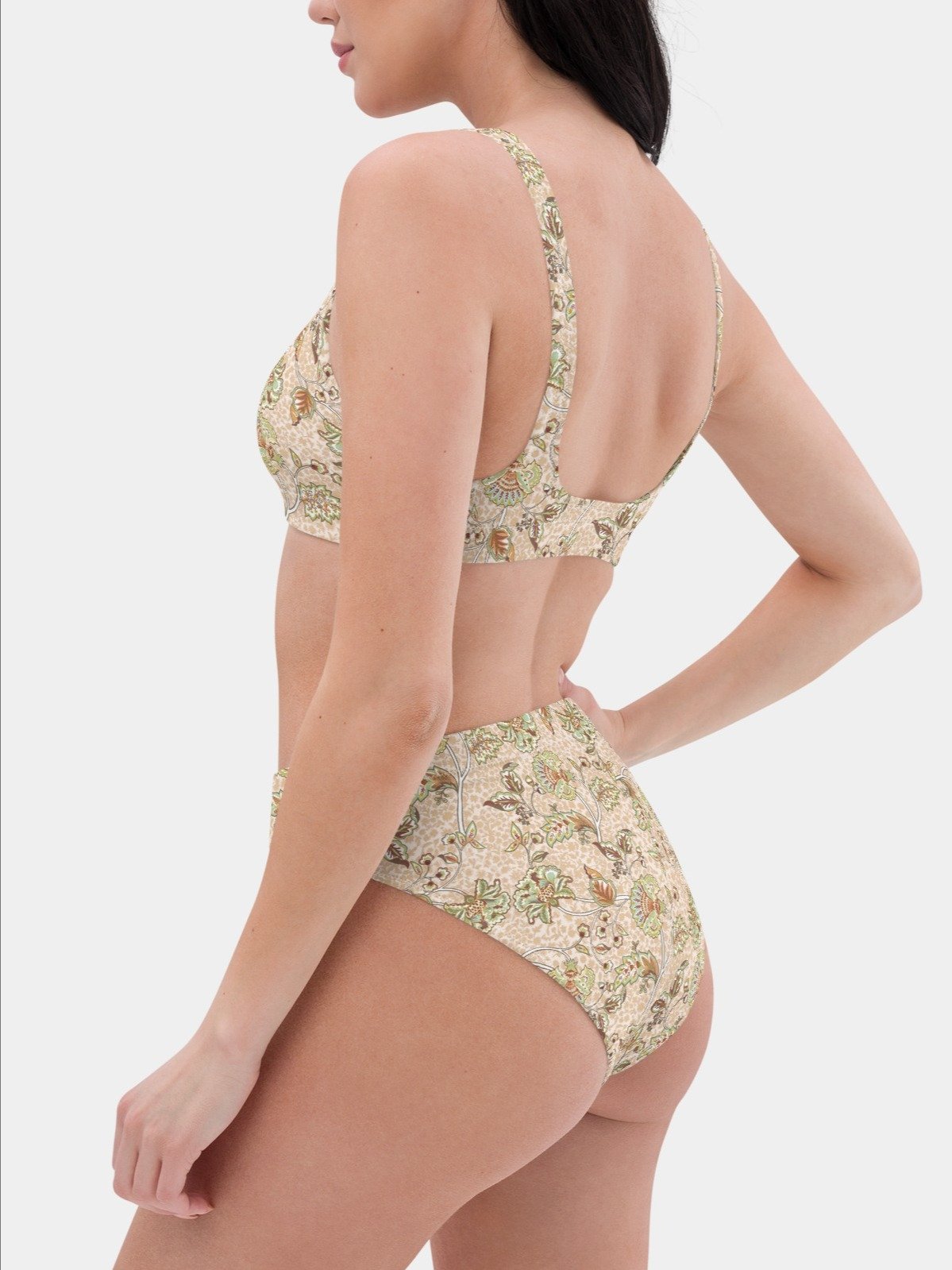 Padded Bikini Top "Elegant Neutral Beige Chintz" product image (7)
