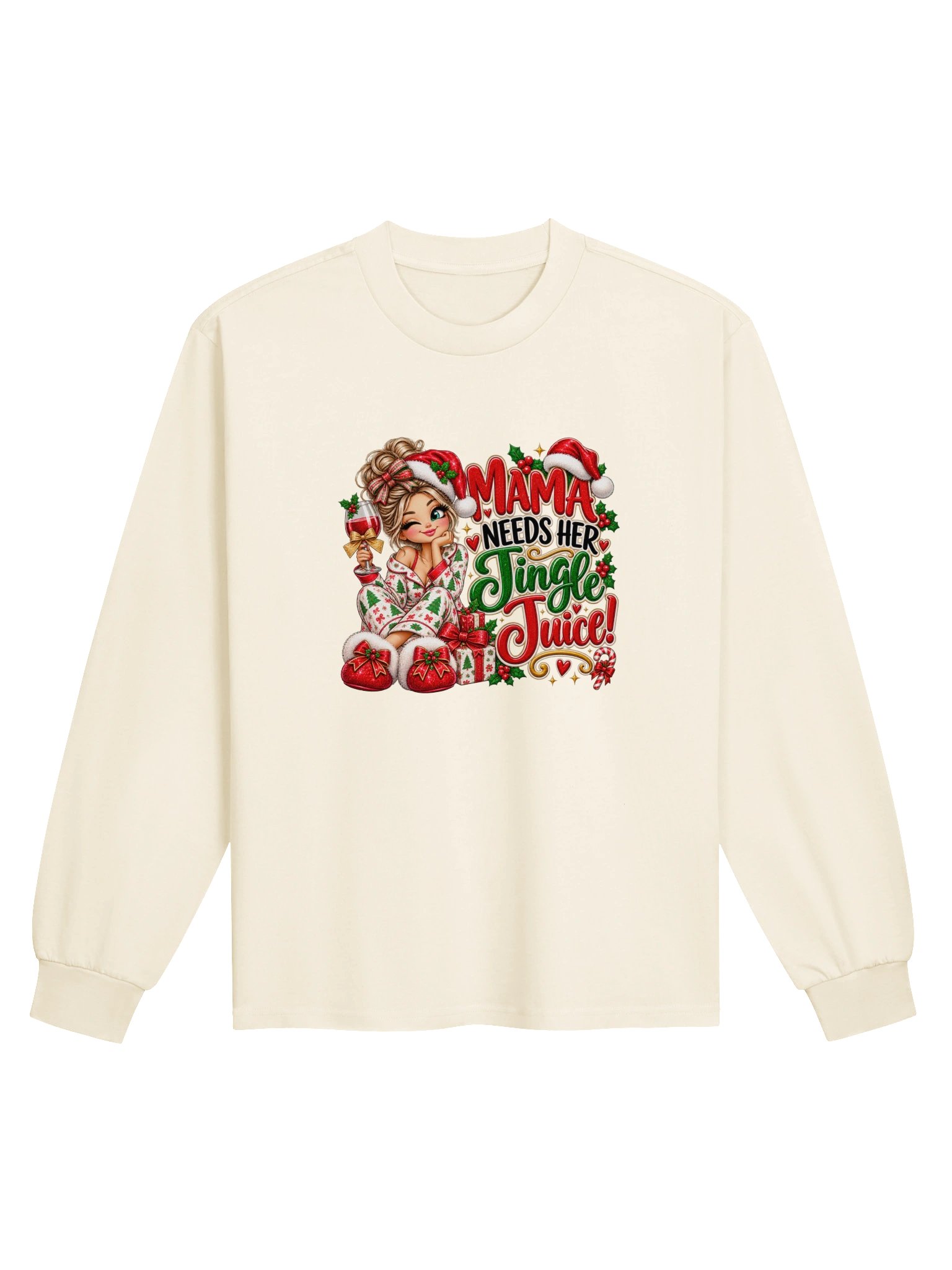 Mama Needs Her Jingle Juice – Christmas Long Sleeve Tee product image (1)
