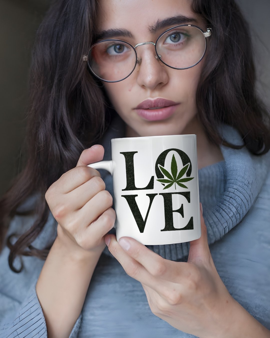 Love Weed Leaf Coffee Mug (White) product image (1)