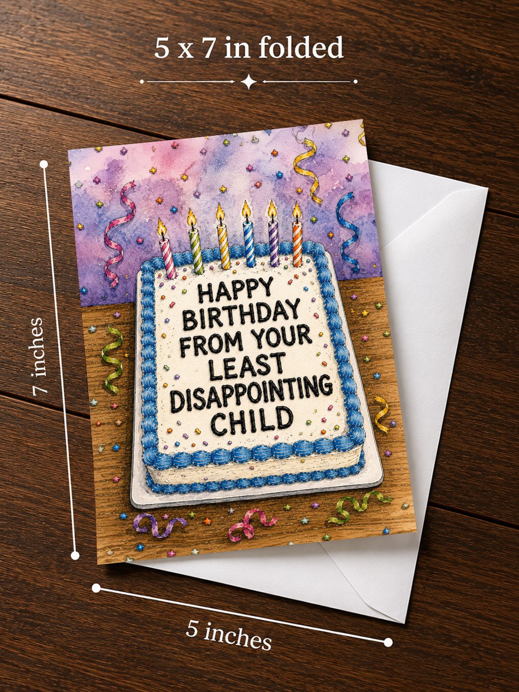 HAPPY BIRTHDAY FROM YOUR LEAST DISAPPOINTING CHILD: Funny Greeting Card product image (3)