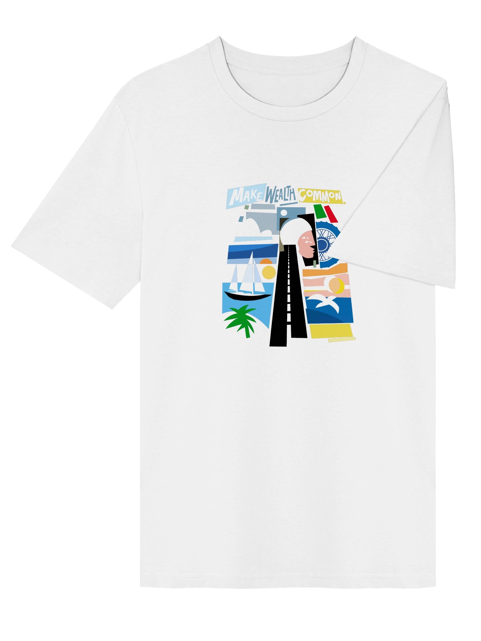 WHITE: Unisex Organic Ribbed Neck T-Shirt product image (4)