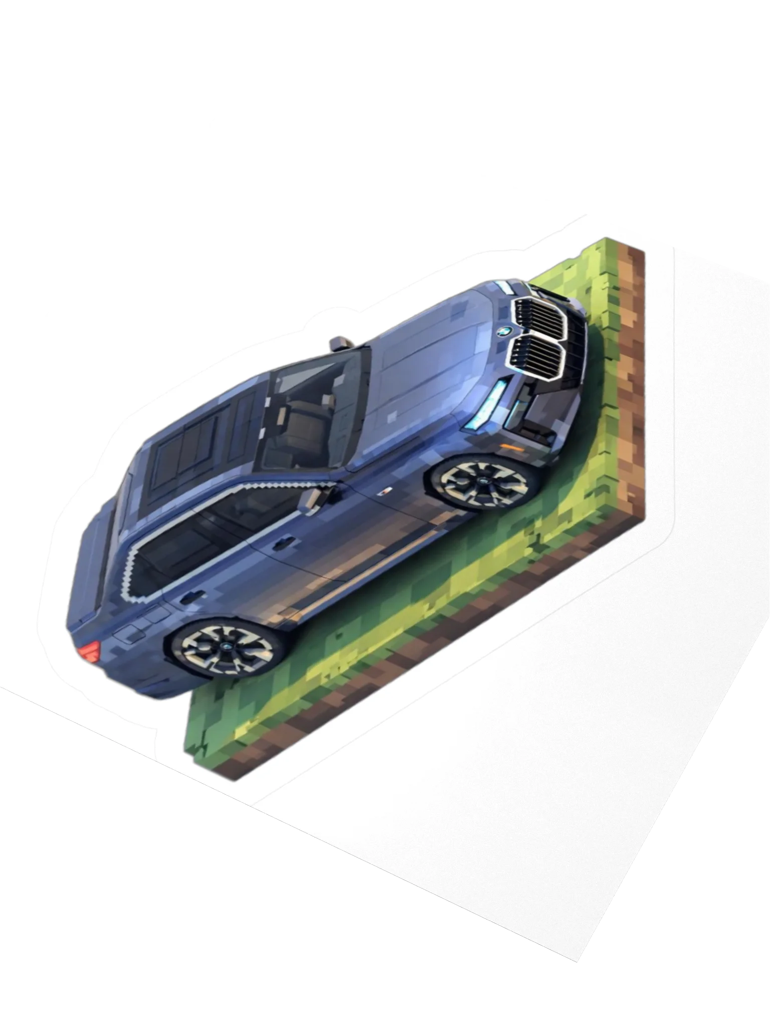 Frozen Blue BMW 7 Series Sticker (Pixel, Retro, Minecraft) product image (8)