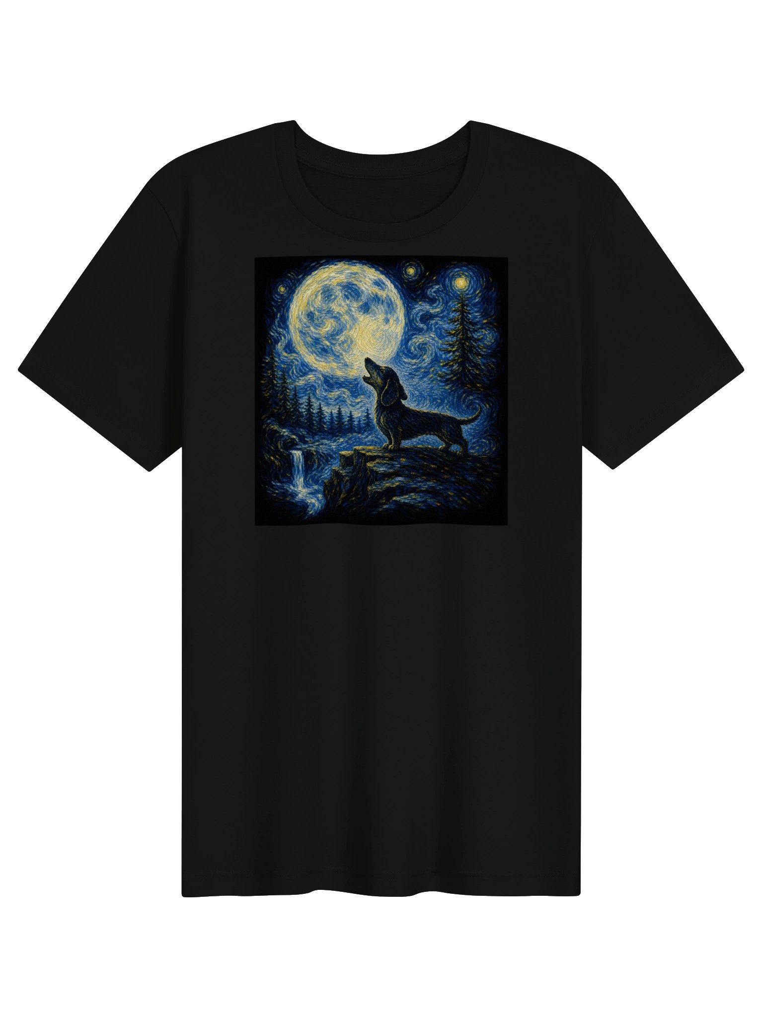 Moonlit Dachshund T-Shirt – Starry Night Wiener Dog Tee product image (1)