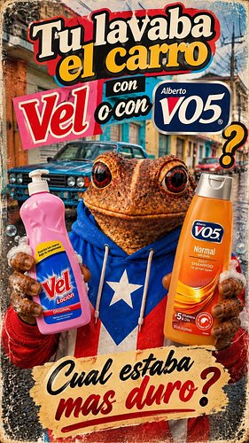Con cual tu lavaba tu carro? 🫧

Con vel o con Alberto VO5, esta siempre fue la competencia…

Con cual acicalabas el chustro? ...