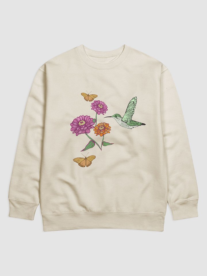 Hummingbird Butterfly Zinnia Sweatshirt product image (1)