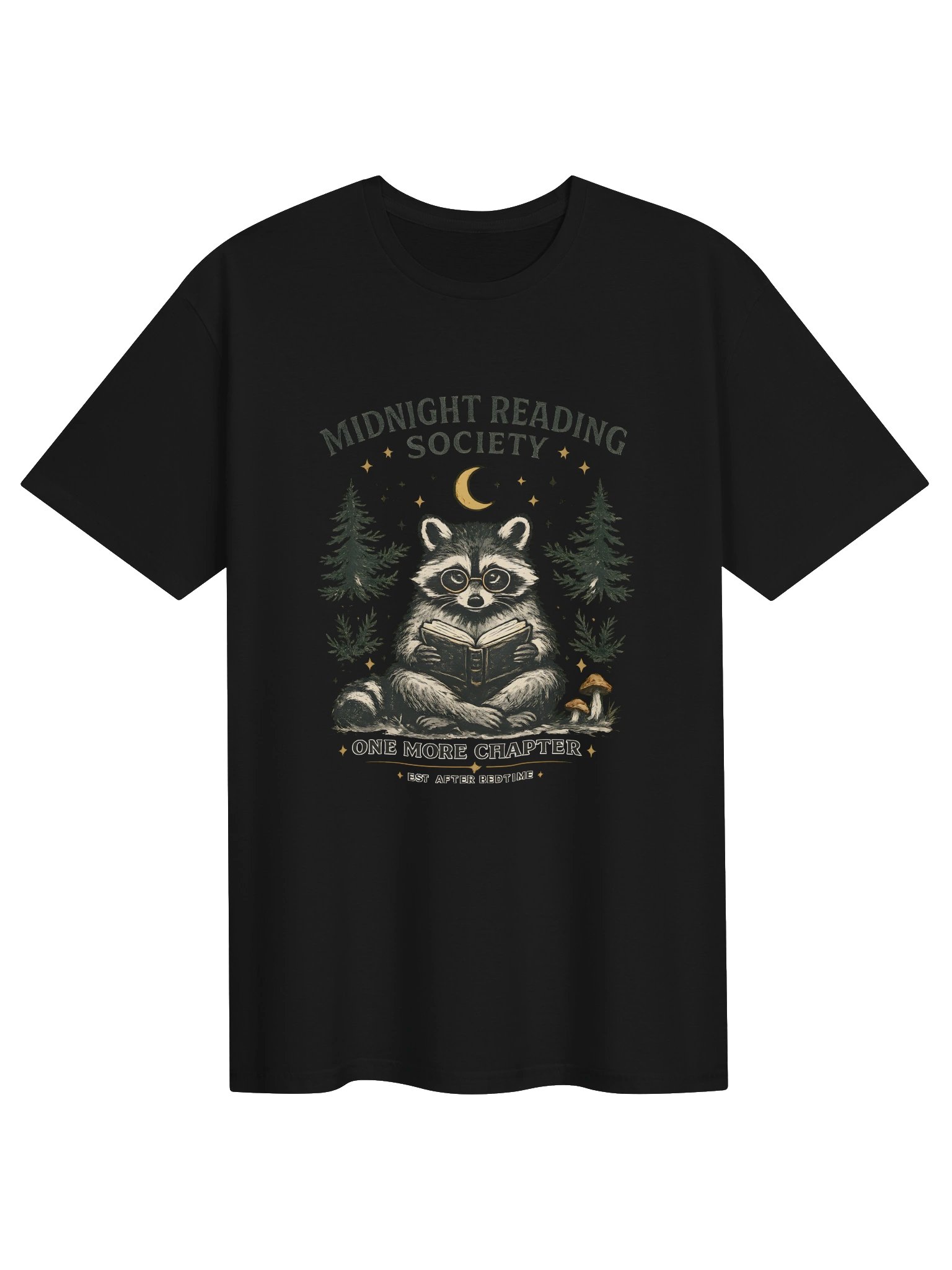 Midnight Reading Society Raccoon T-Shirt | Night Owl Booklover Tee product image (3)