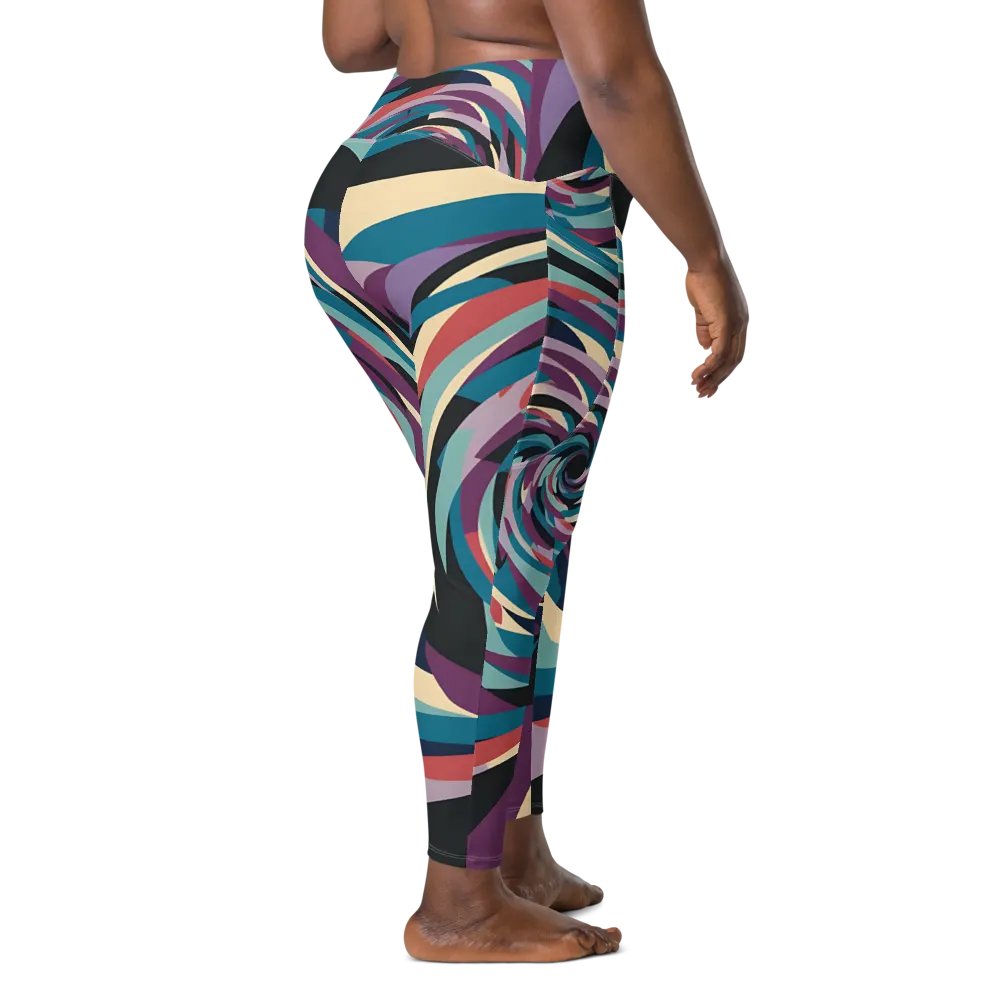 Abstract Lithographic Pattern Design Leggings with pockets - V5 product image (4)