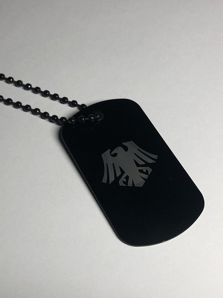 RAVEN - Engraved Dog Tag Pendant Necklace product image (1)