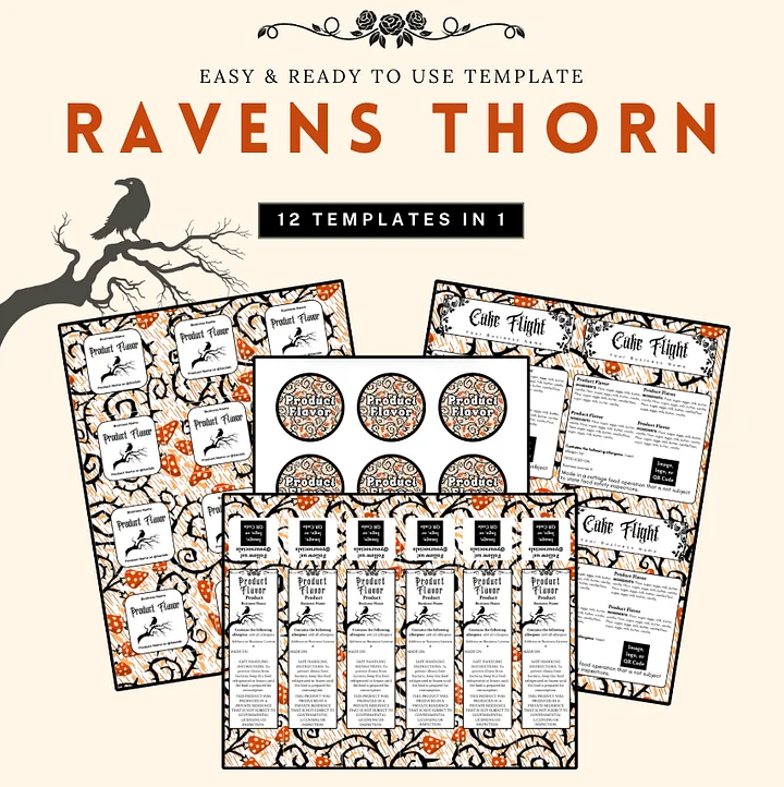 Raven’s Thorn Label Template Bundle product image (1)