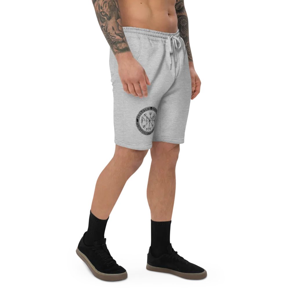 Nordische Runen | Schwarzer Vegvísir | Fleece Shorts product image (5)