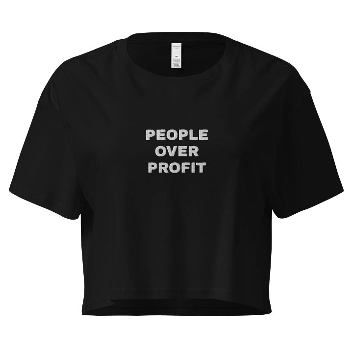Embroidered People Over Profit - Premium Crop Top product image (1)