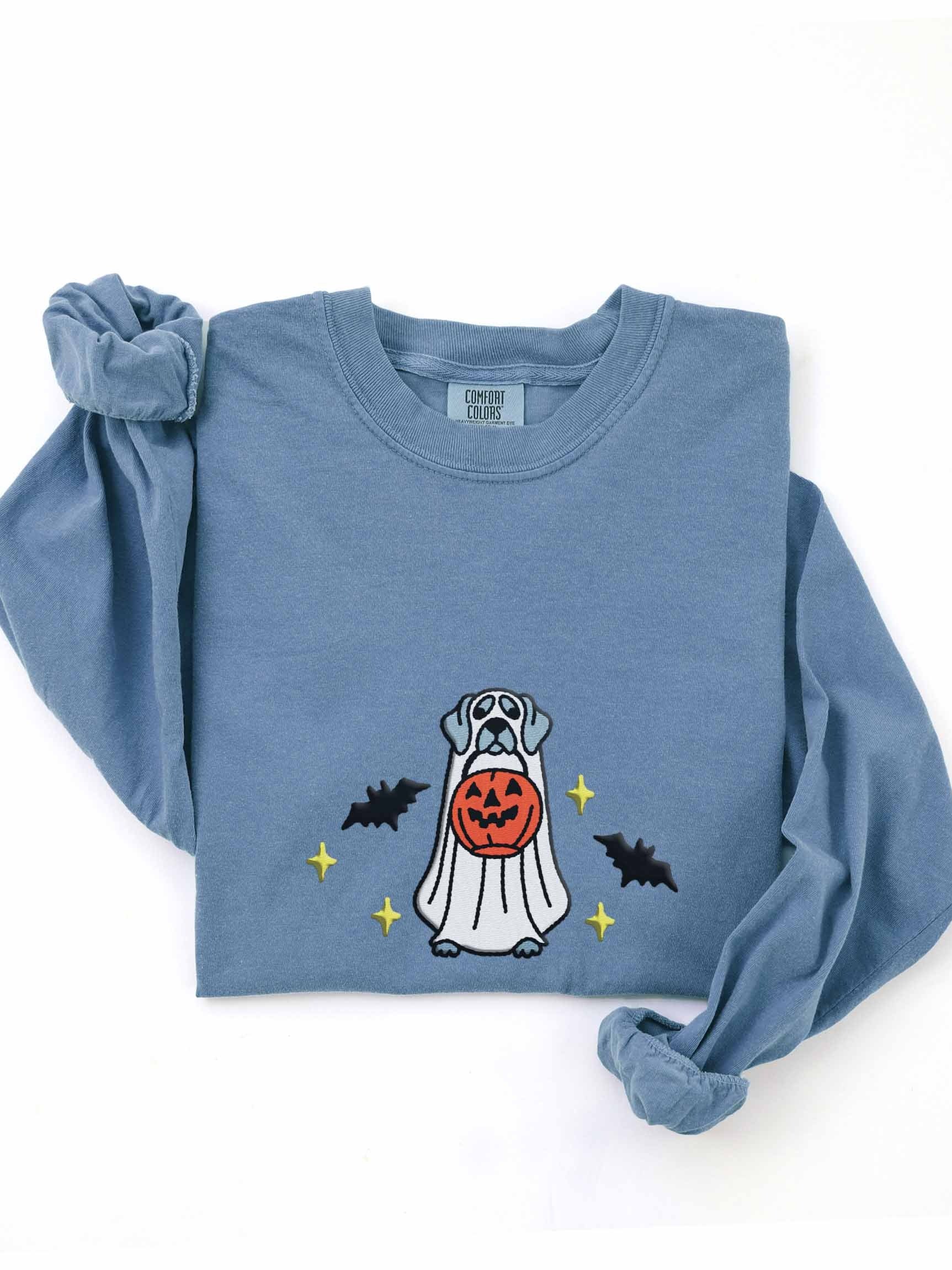 Halloween Weimaraner Embroidered Long-Sleeve T-Shirt product image (1)