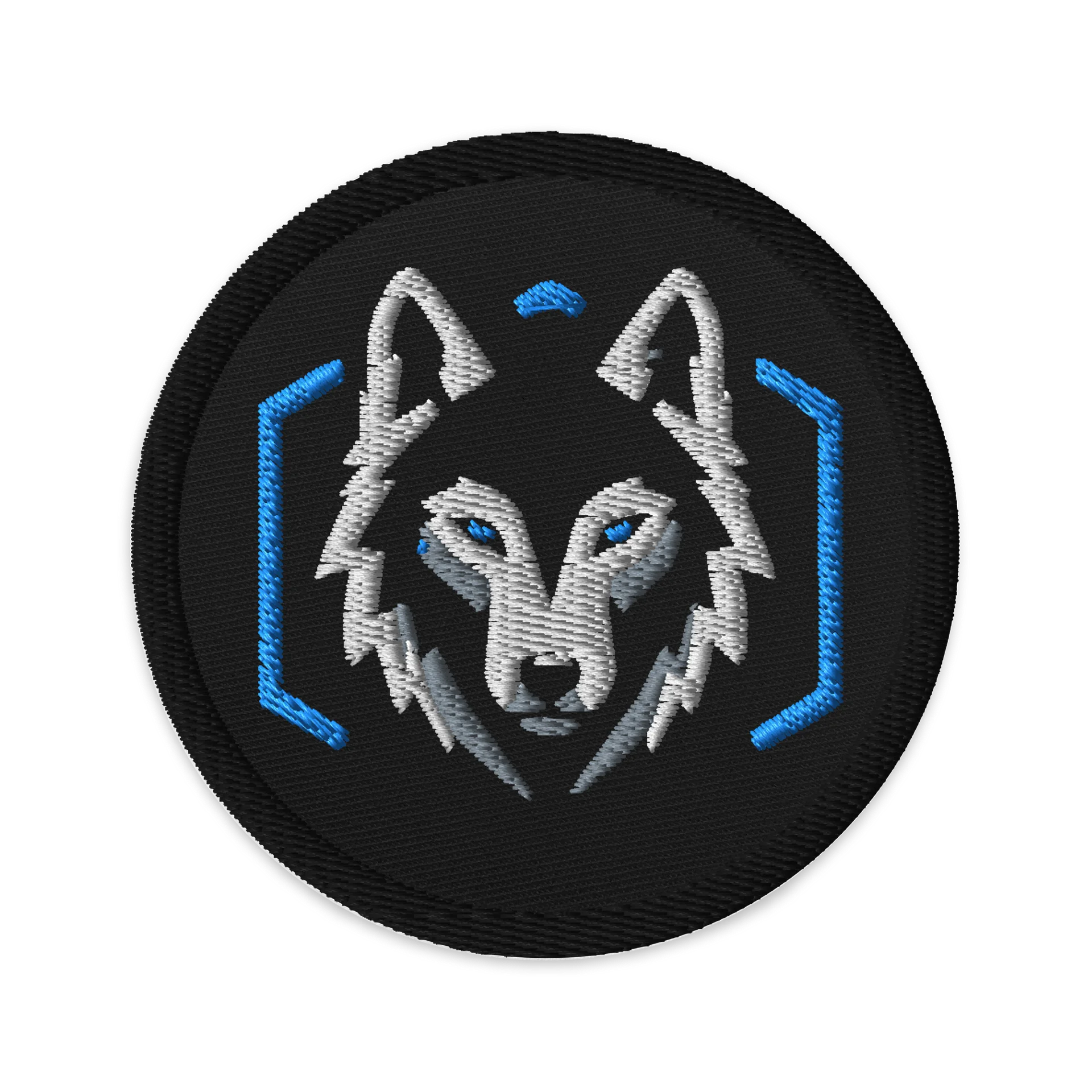 Geometric Wolf Head Embroidered Patch product image (1)