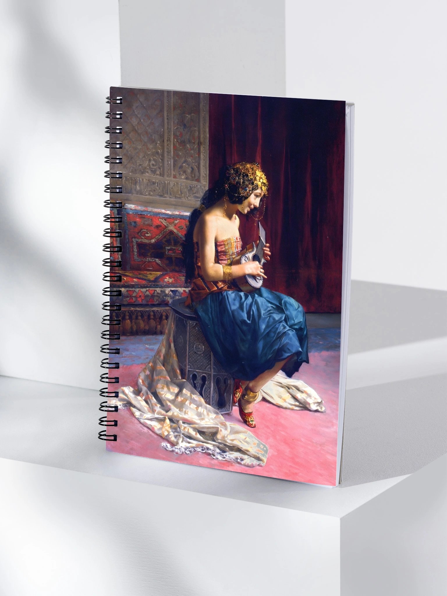 "The Young Musician" by Antonio Maria Fabrés y Costa Spiral Notebook product image (1)